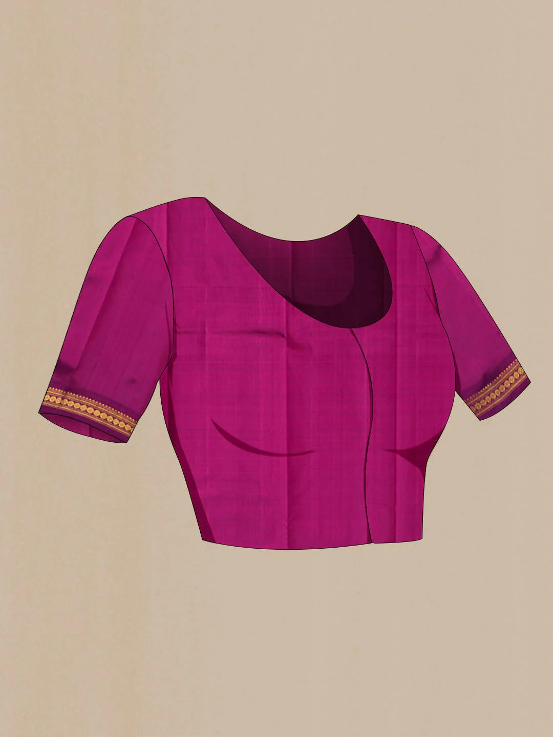 Rani Pink Kanchipuram Silk Saree - Image 6