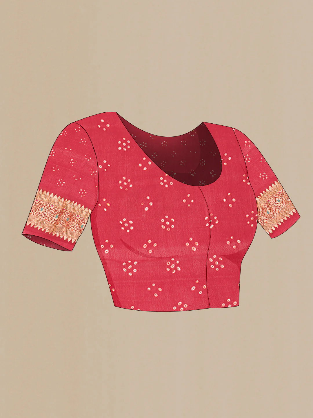 Red Dual Tone Banarasi Georgette Saree - Image 5