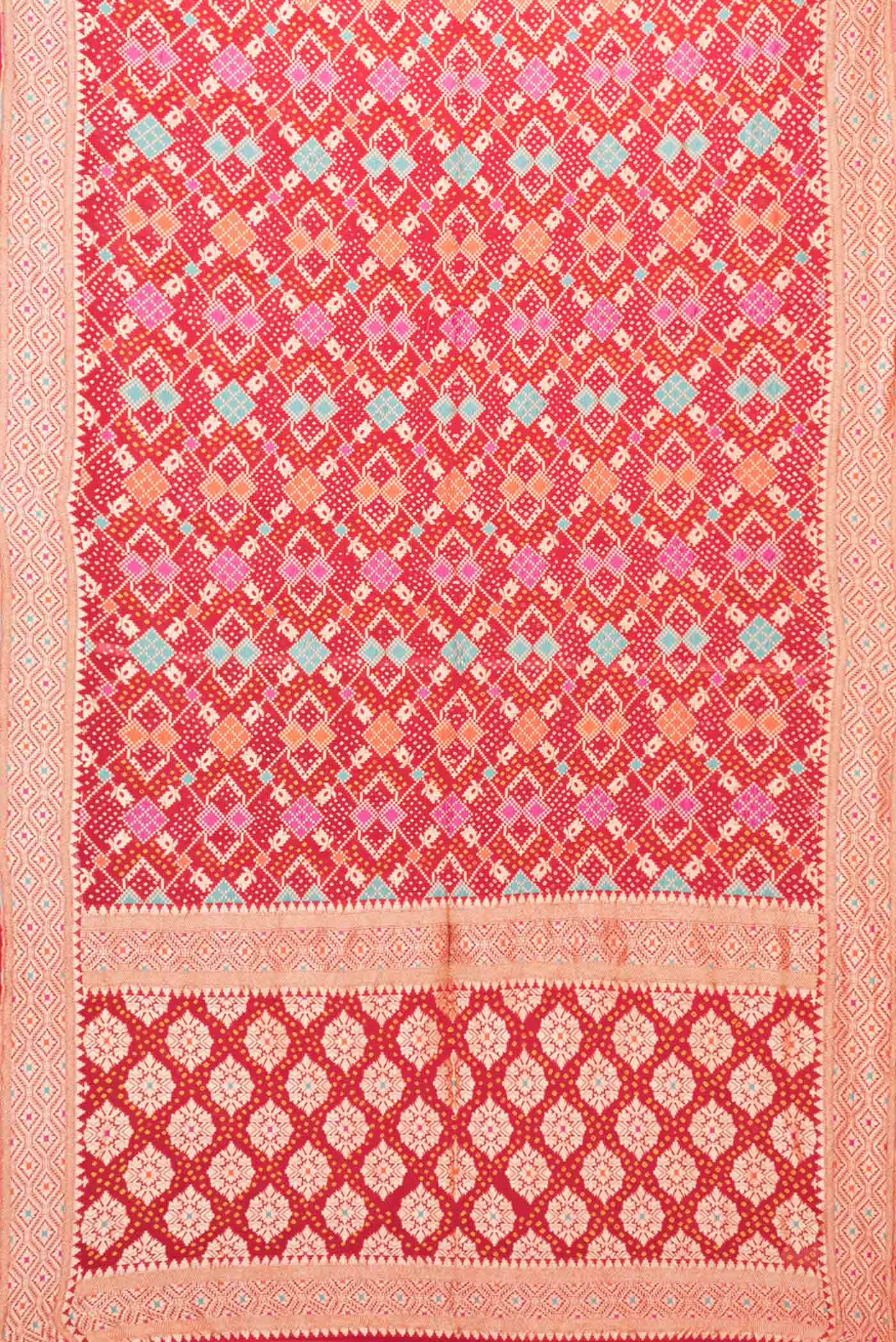 Red Dual Tone Banarasi Georgette Saree - Image 6