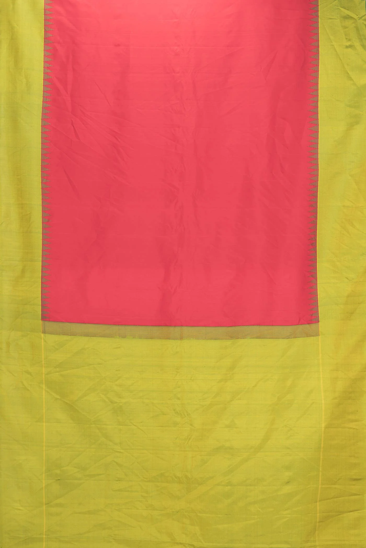 Red Dual Tone Gadwal Silk Saree - Image 4