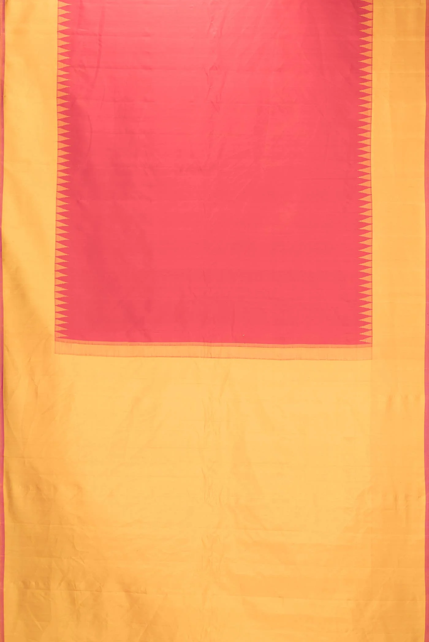 Red Dual Tone Gadwal Silk Saree - Image 4
