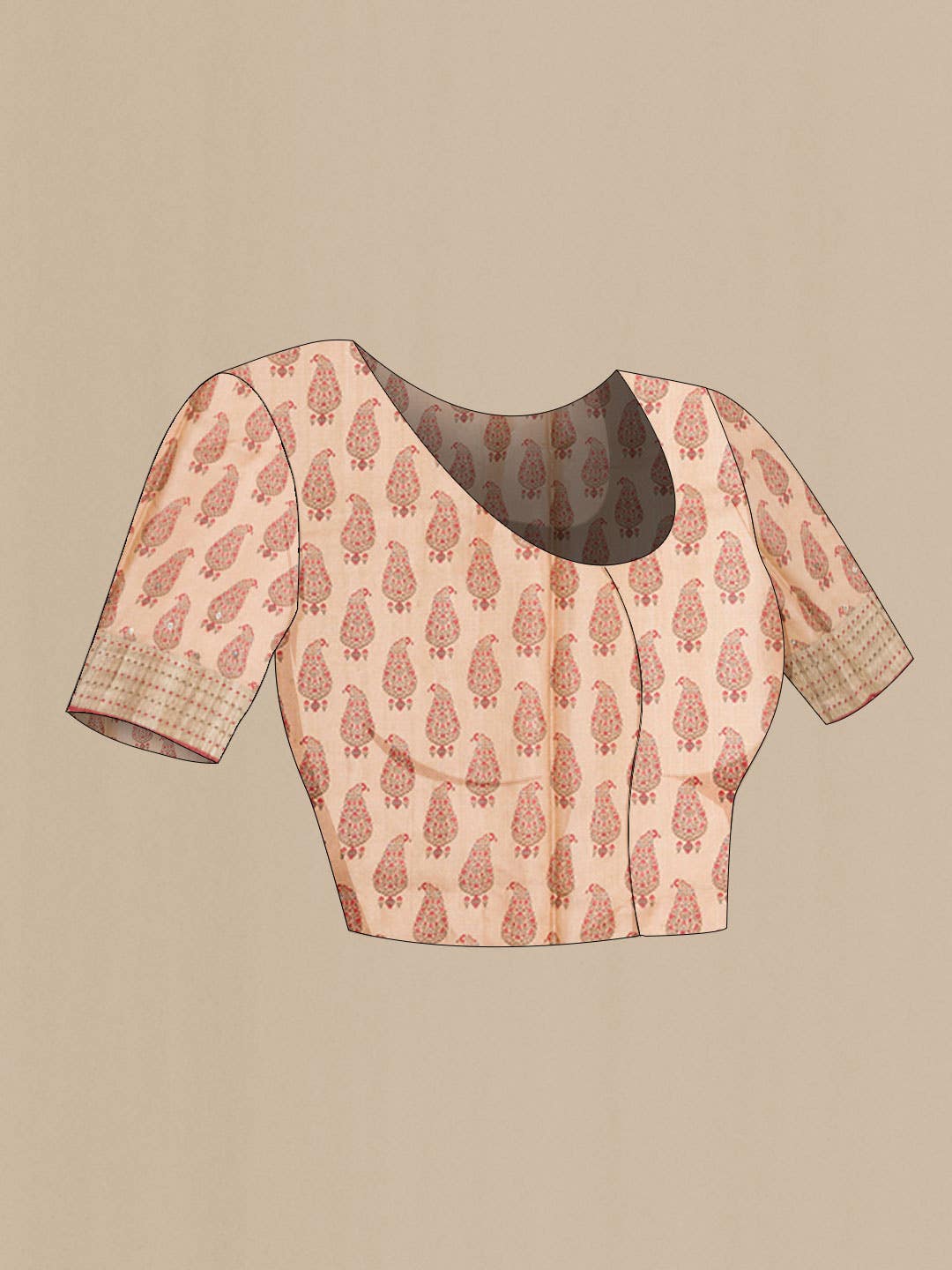 Red Tussar Saree - Image 5