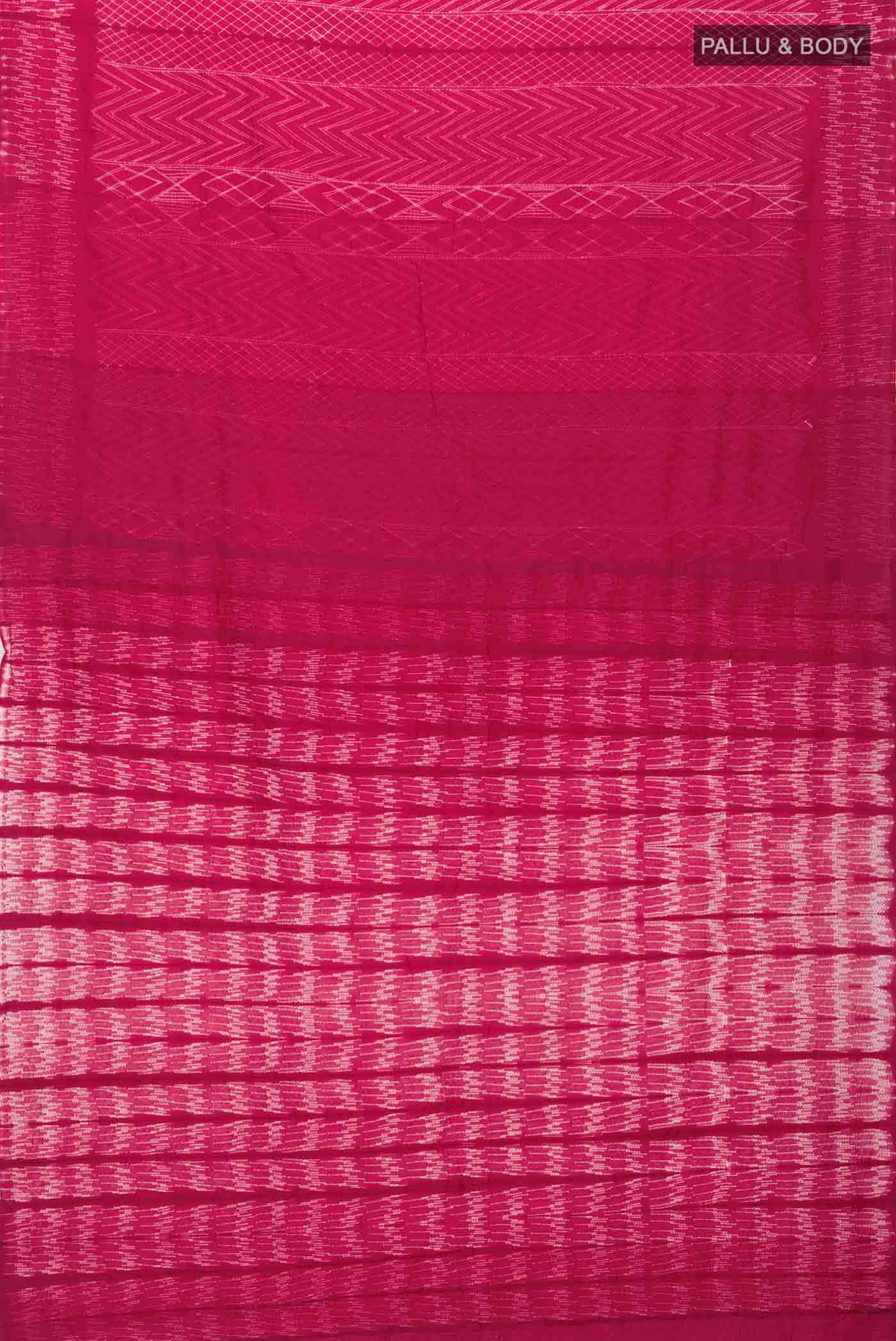 Red Tussar Silk Saree - Image 3