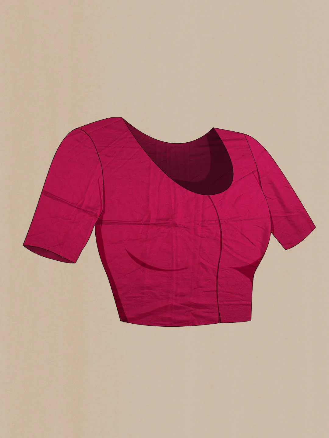 Red Tussar Silk Saree - Image 5