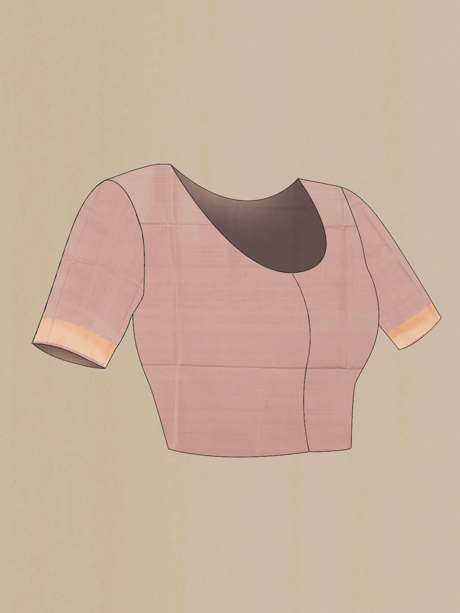 Rose Gold Uppada Silk Saree - Image 4