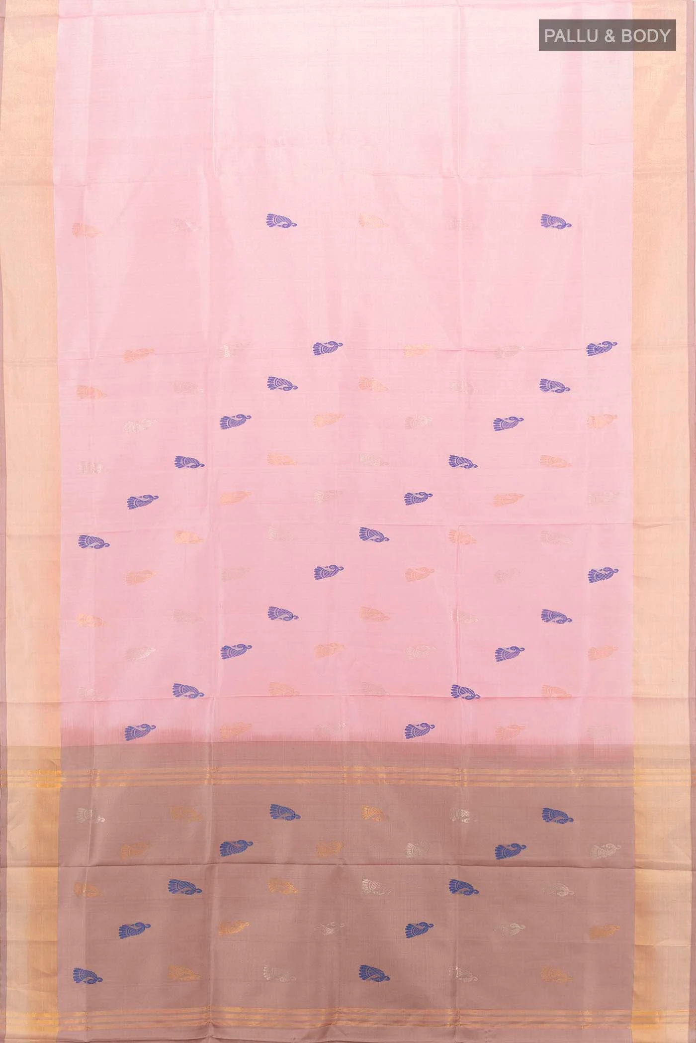 Rose Gold Uppada Silk Saree - Image 5