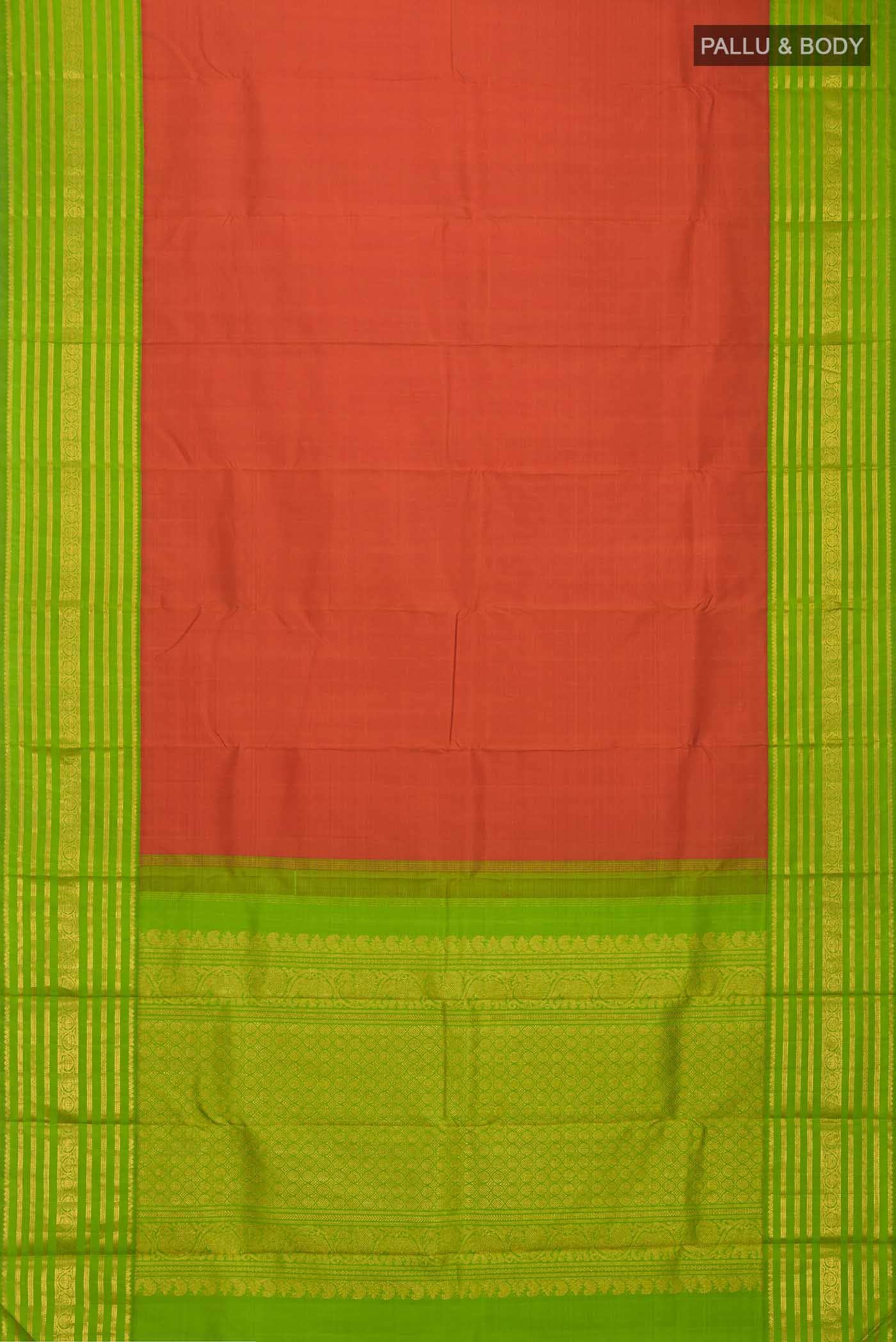 Rust Kanjivaram Silk Saree - Image 4