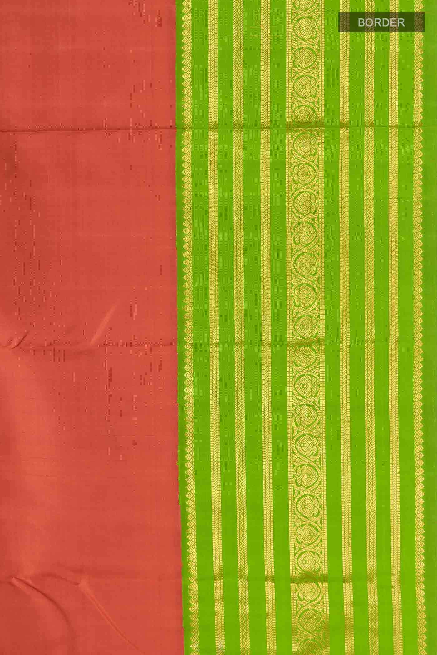 Rust Kanjivaram Silk Saree - Image 5