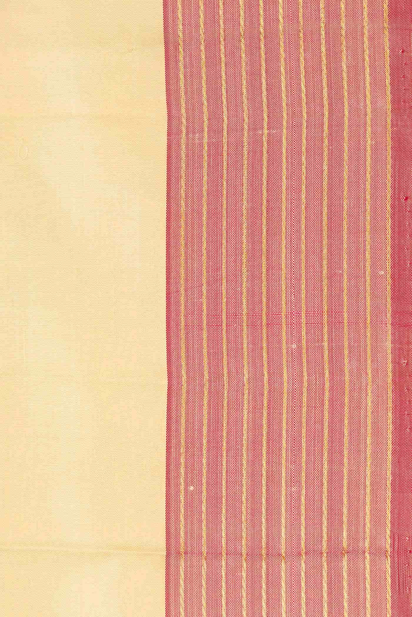 Pure Silk Pure Zari Sandal Dual Tone Kanjivaram Saree - Image 4