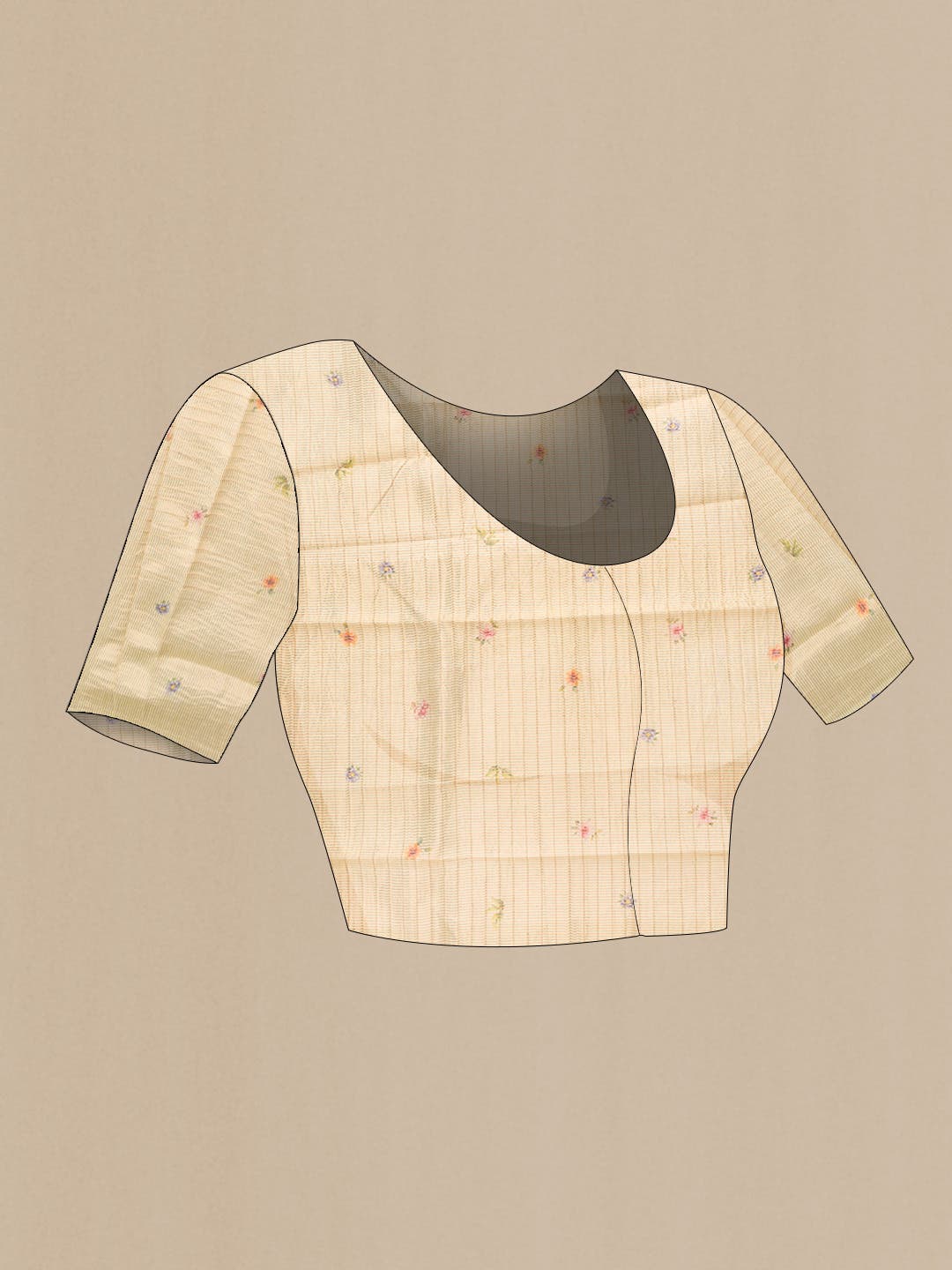 Sandal Dual Tone Tussar Silk Saree - Image 4