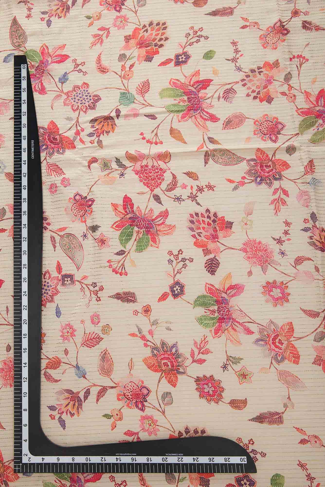 Sandal Tussar Silk Dress Material - Image 5