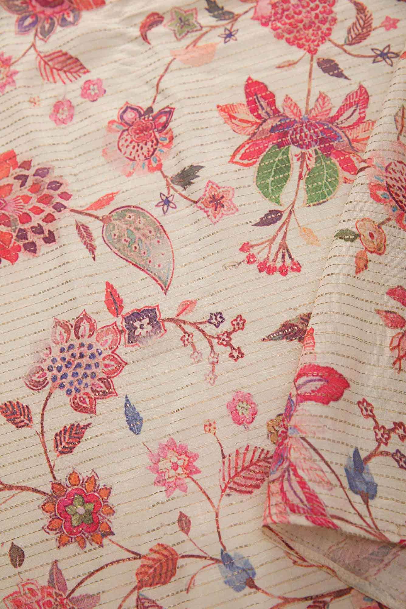 Sandal Tussar Silk Dress Material - Image 6