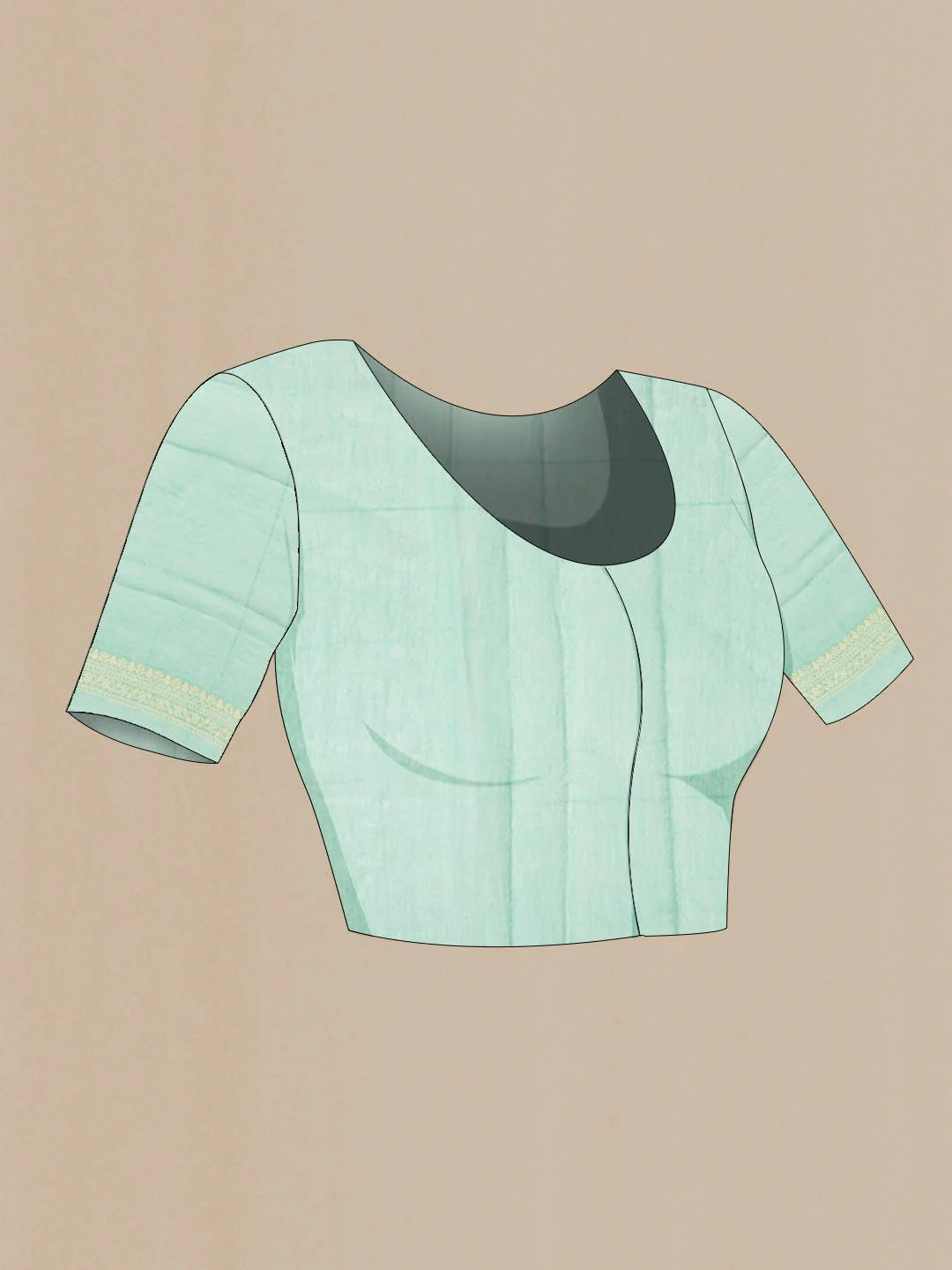 Sea Green Banarasi Silk Cotton Saree - Image 3