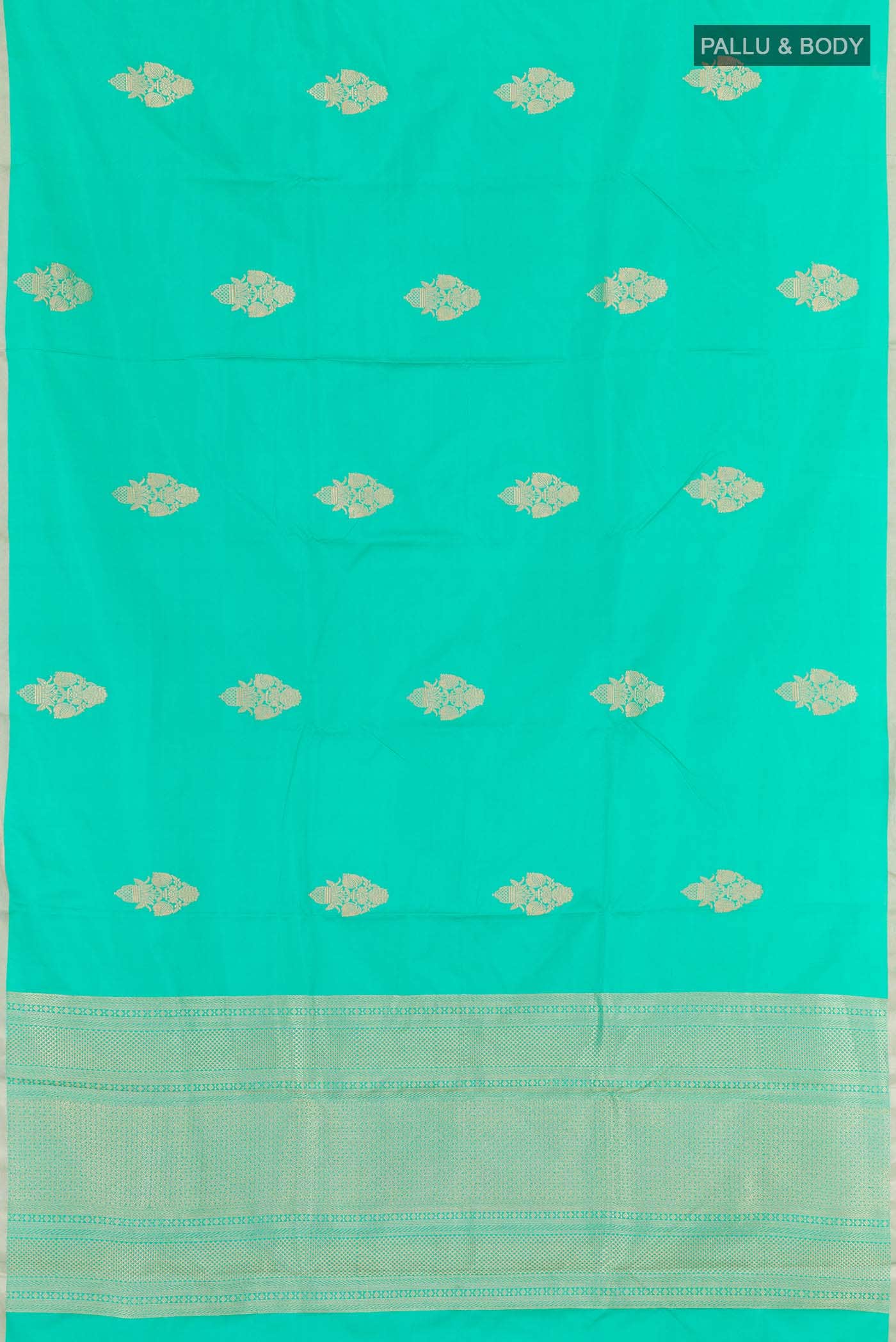 Sea Green Banarasi Silk Saree - Image 4