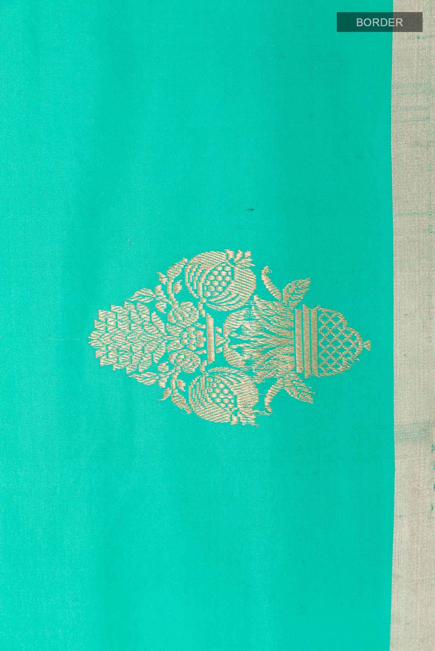 Sea Green Banarasi Silk Saree - Image 5
