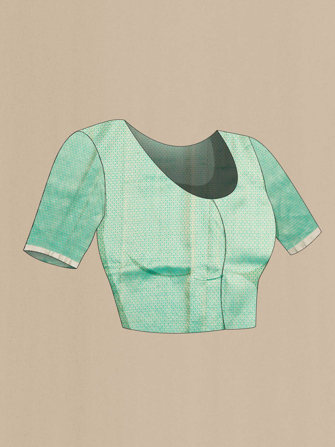 Sea Green Banarasi Silk Saree - Image 6