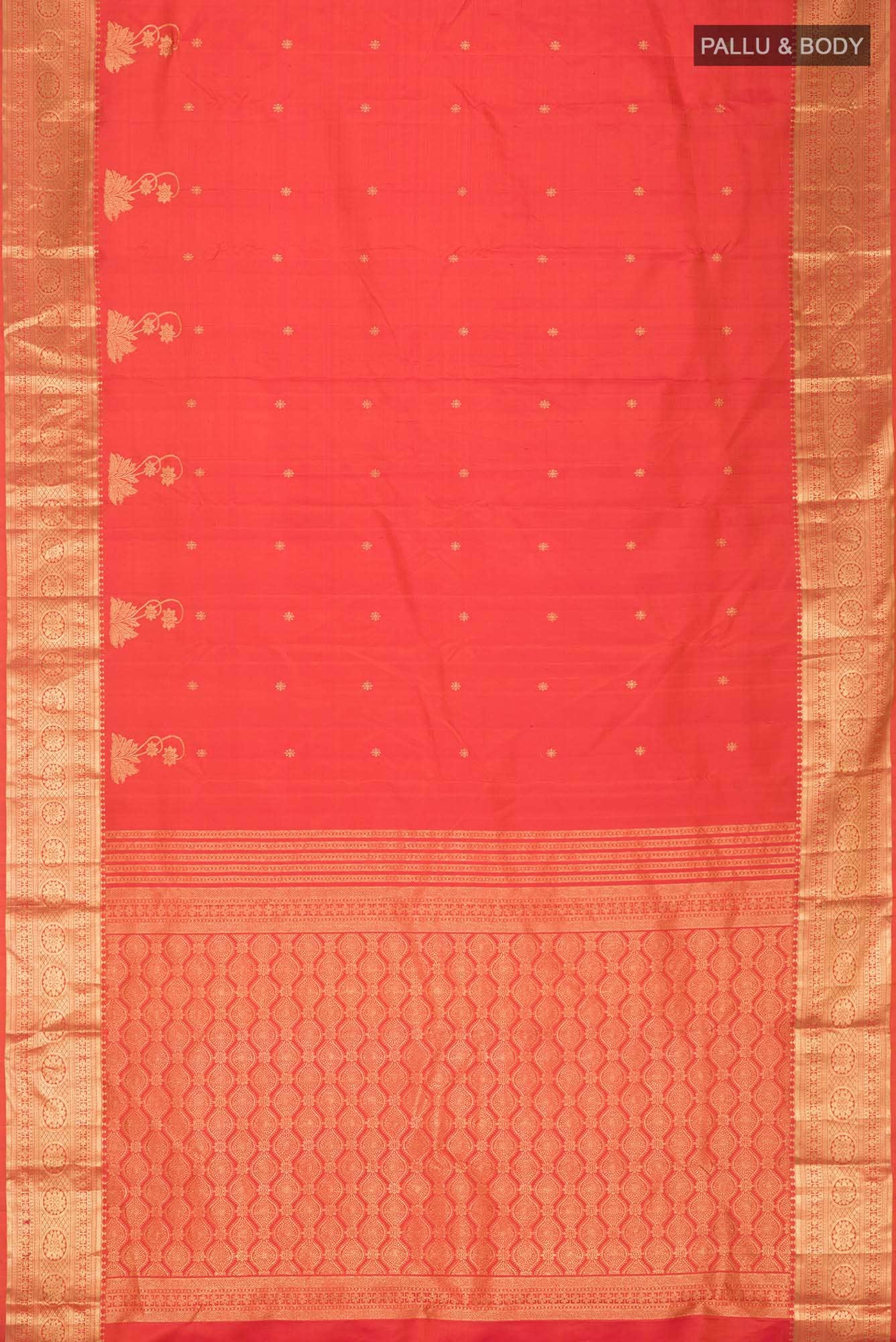 Tarangini-Orange Kanchipuram Silk Saree - Image 4