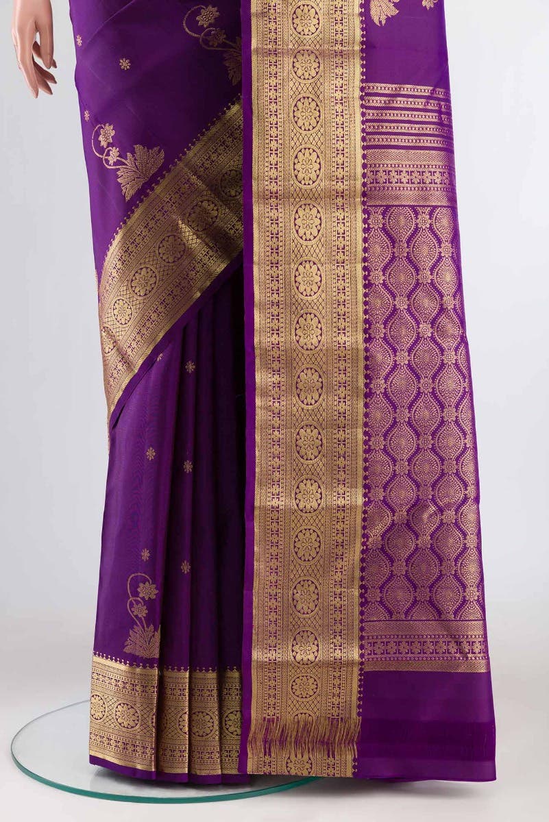 Tarangini-Purple Kanchipuram Silk Saree - Image 3