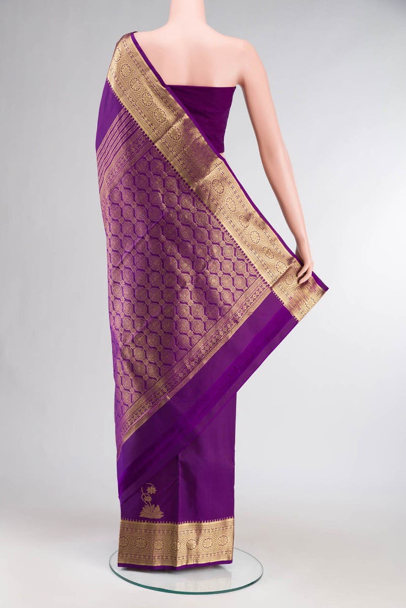 Tarangini-Purple Kanchipuram Silk Saree - Image 4
