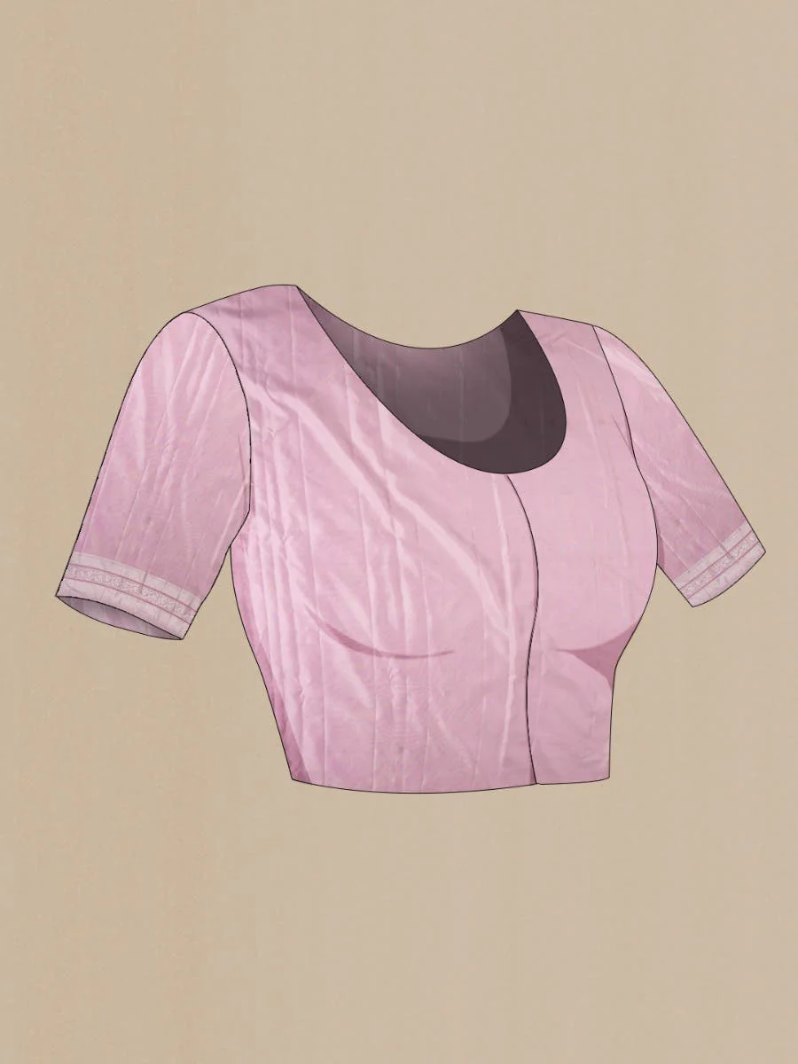 Thamarai-Pastel Pink Kanchipuram Silk Saree - Image 10