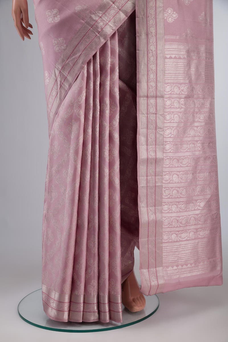 Thamarai-Pastel Pink Kanchipuram Silk Saree - Image 3