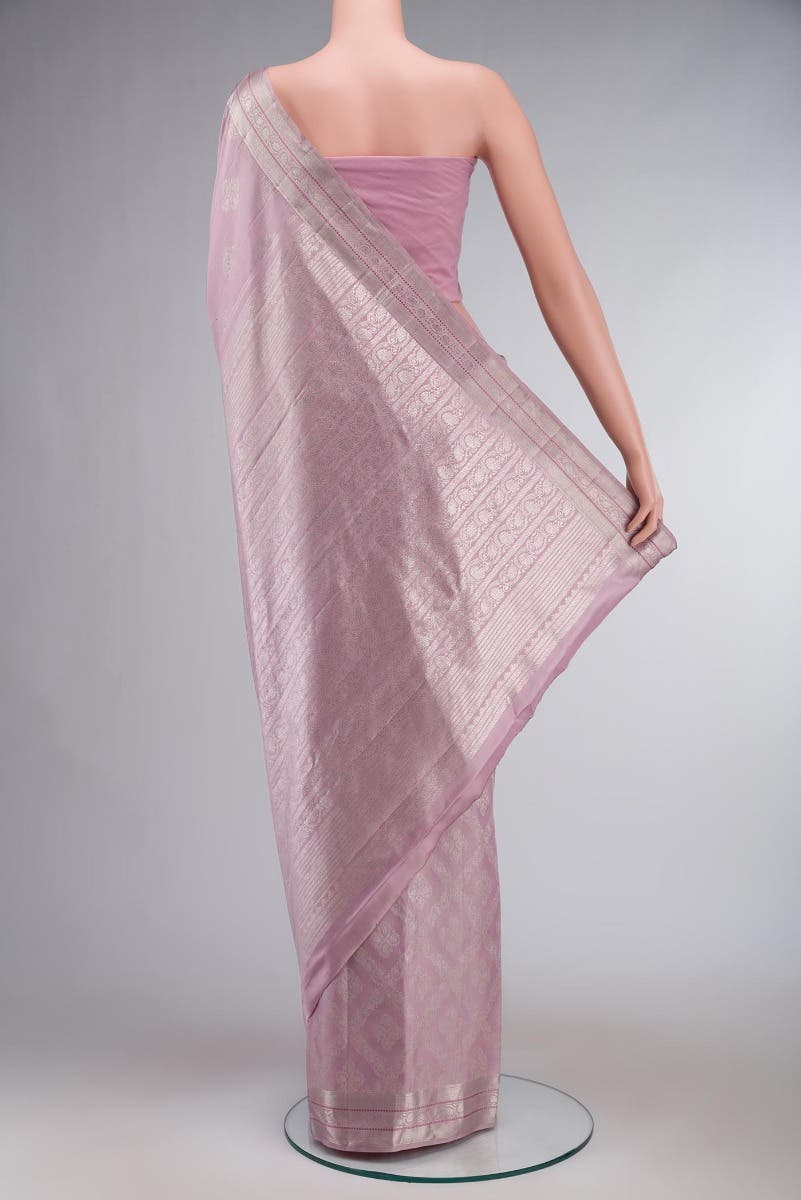 Thamarai-Pastel Pink Kanchipuram Silk Saree - Image 4