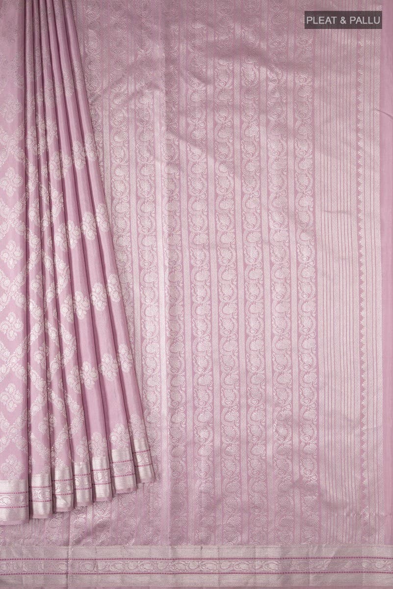 Thamarai-Pastel Pink Kanchipuram Silk Saree - Image 5