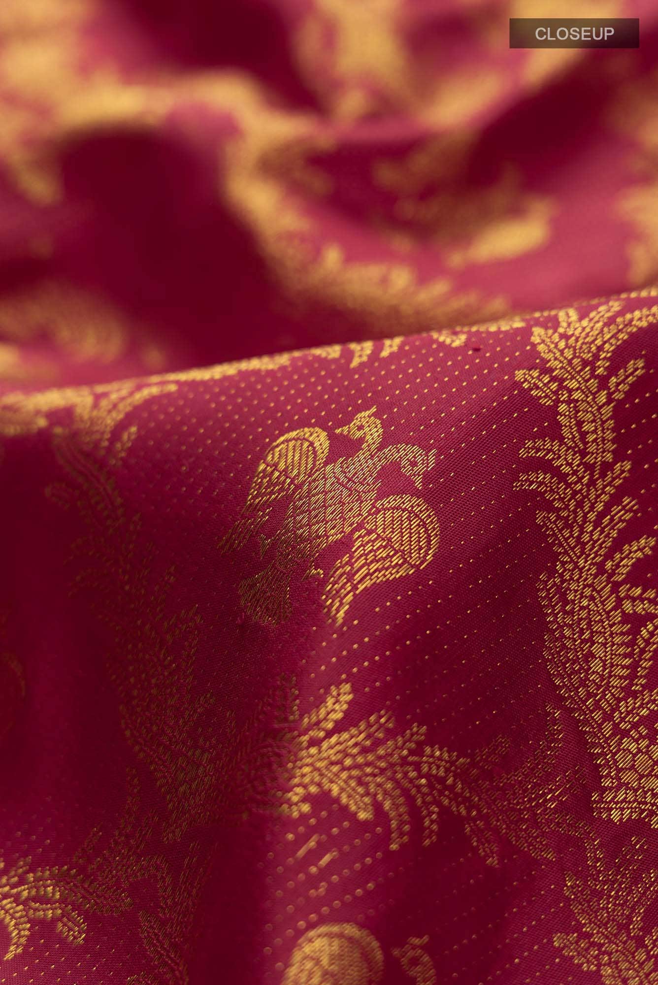Veeravali-Maroon Kanchipuram Silk Saree - Image 8