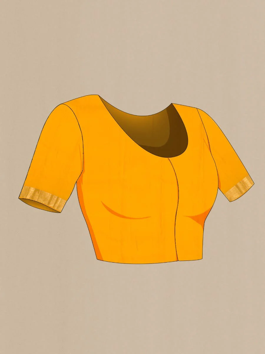 Veeravali-Yellow Kanchipuram Silk Saree - Image 10