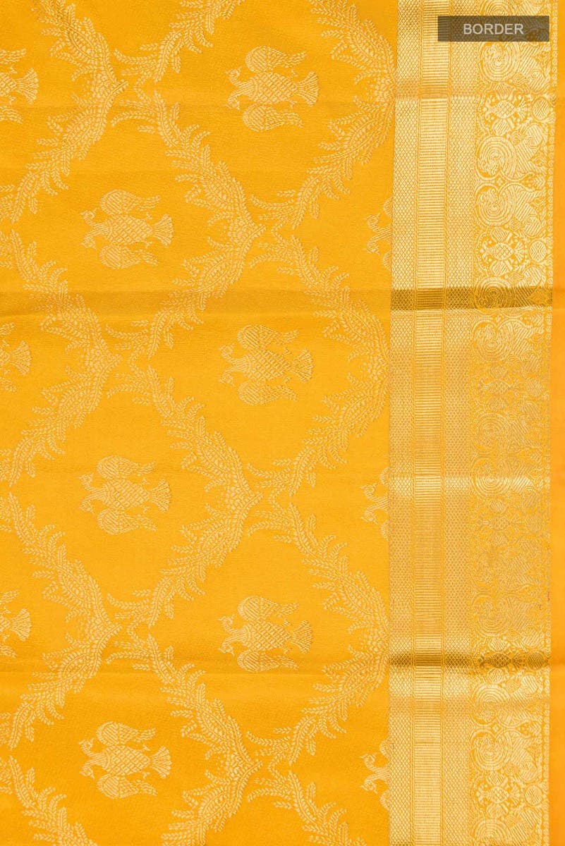 Veeravali-Yellow Kanchipuram Silk Saree - Image 6