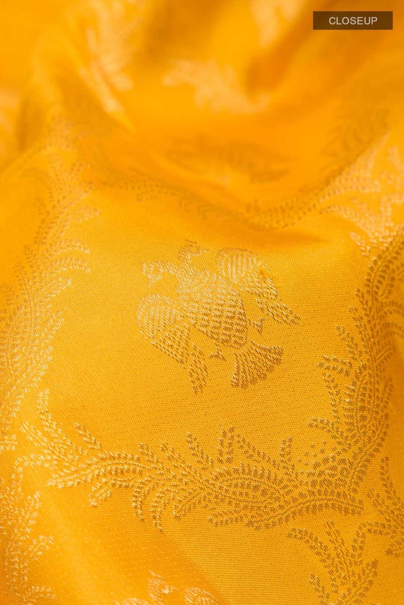 Veeravali-Yellow Kanchipuram Silk Saree - Image 7