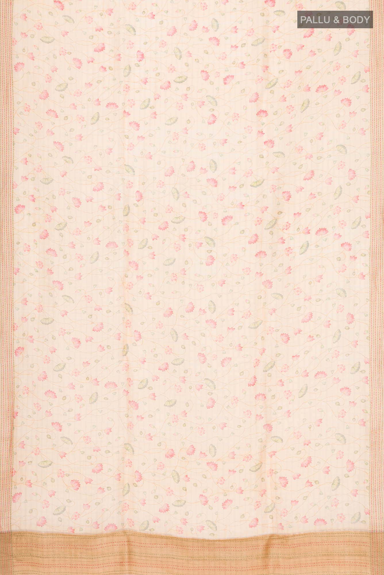 Yellow Linen Saree - Image 3