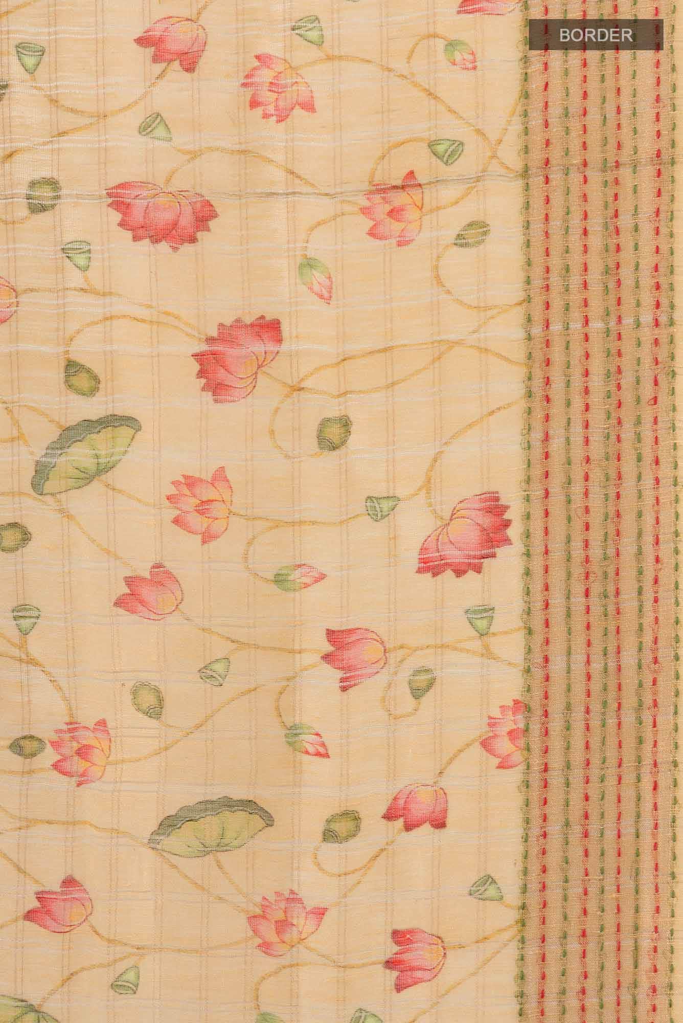 Yellow Linen Saree - Image 4