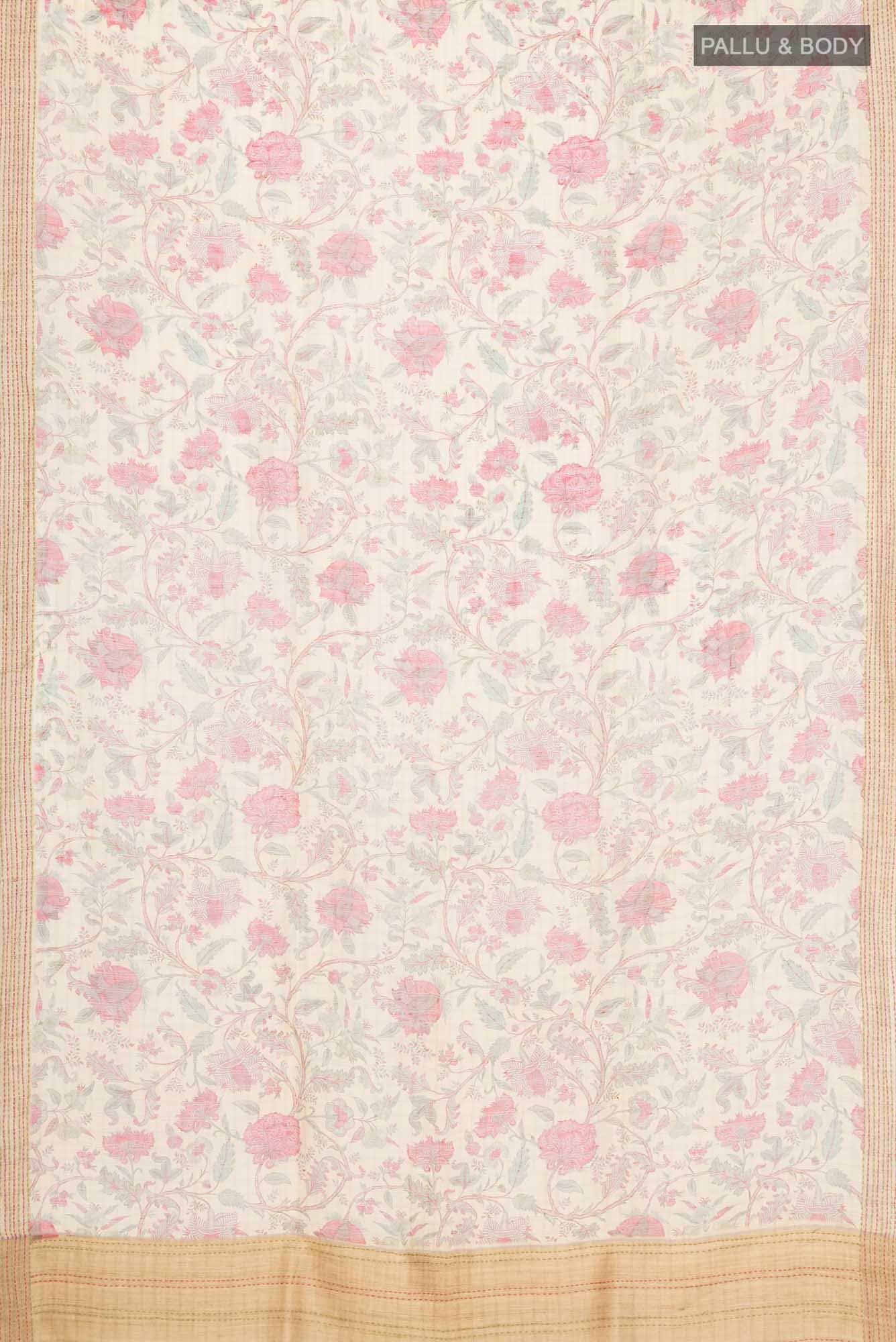 Yellow Linen Saree - Image 3