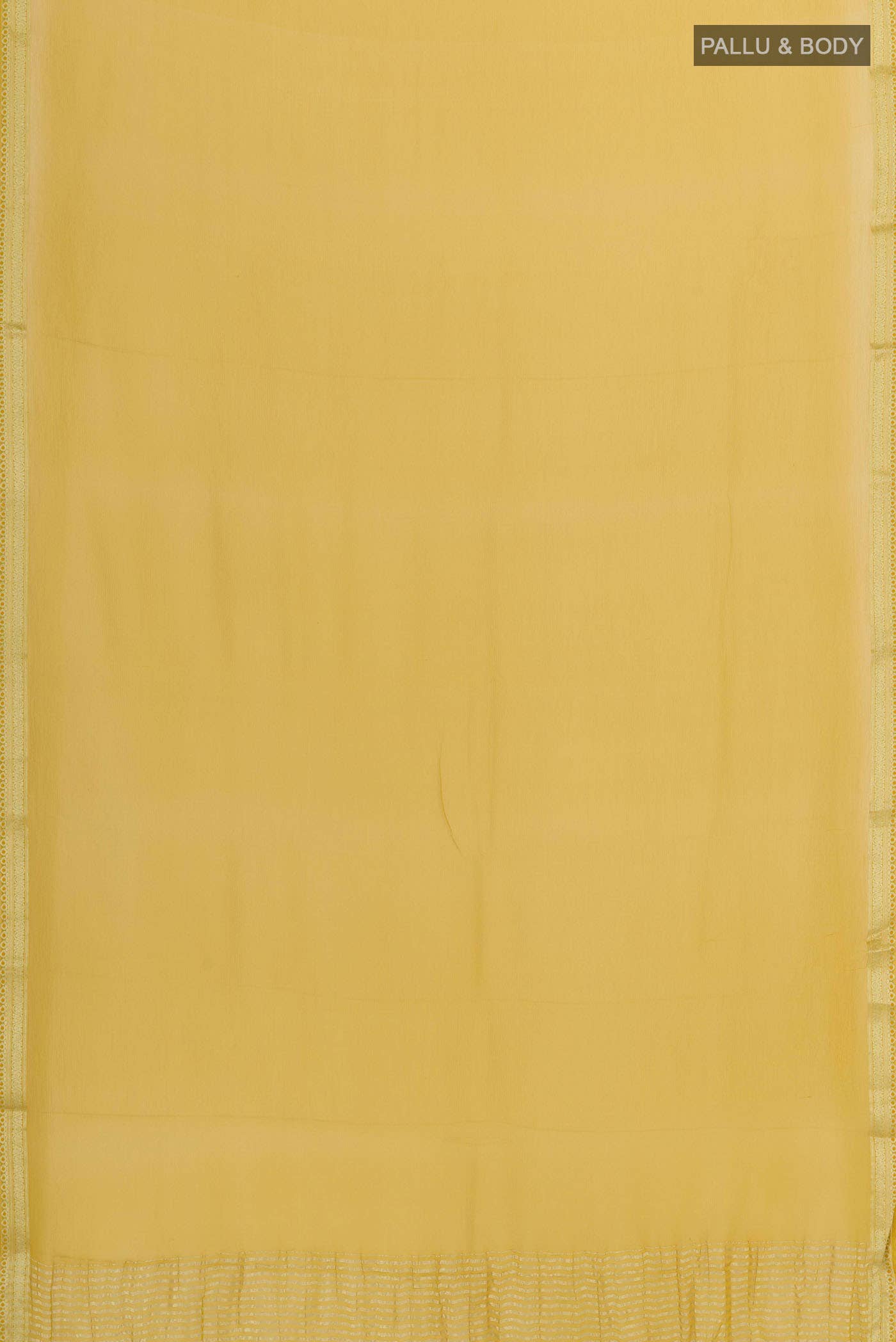 Yellow Mysore Chiffon Saree - Image 3