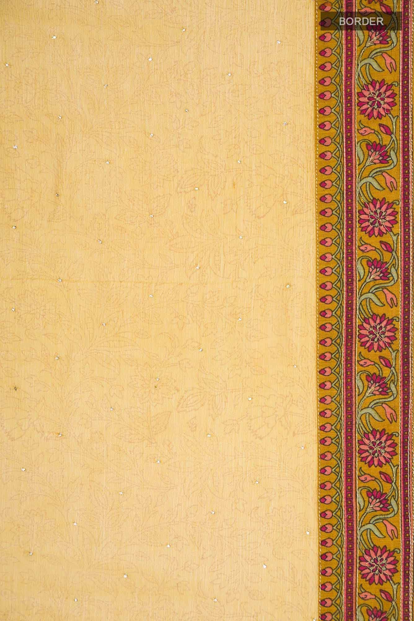 Yellow Mysore Chiffon Saree - Image 4