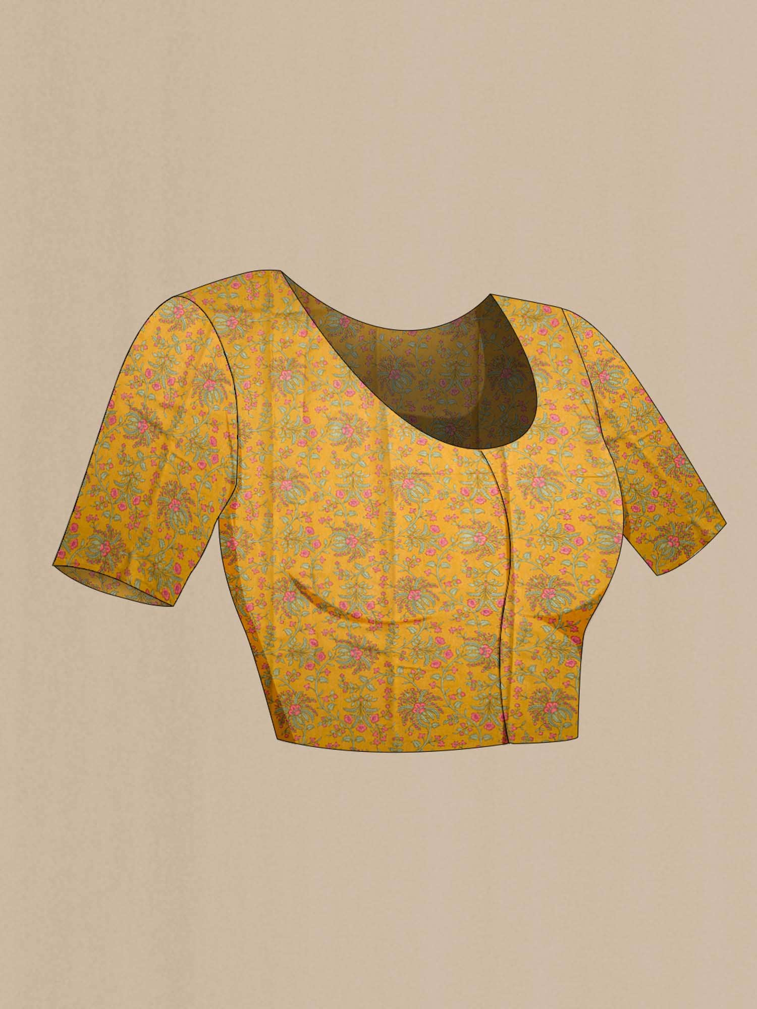 Yellow Mysore Chiffon Saree - Image 5