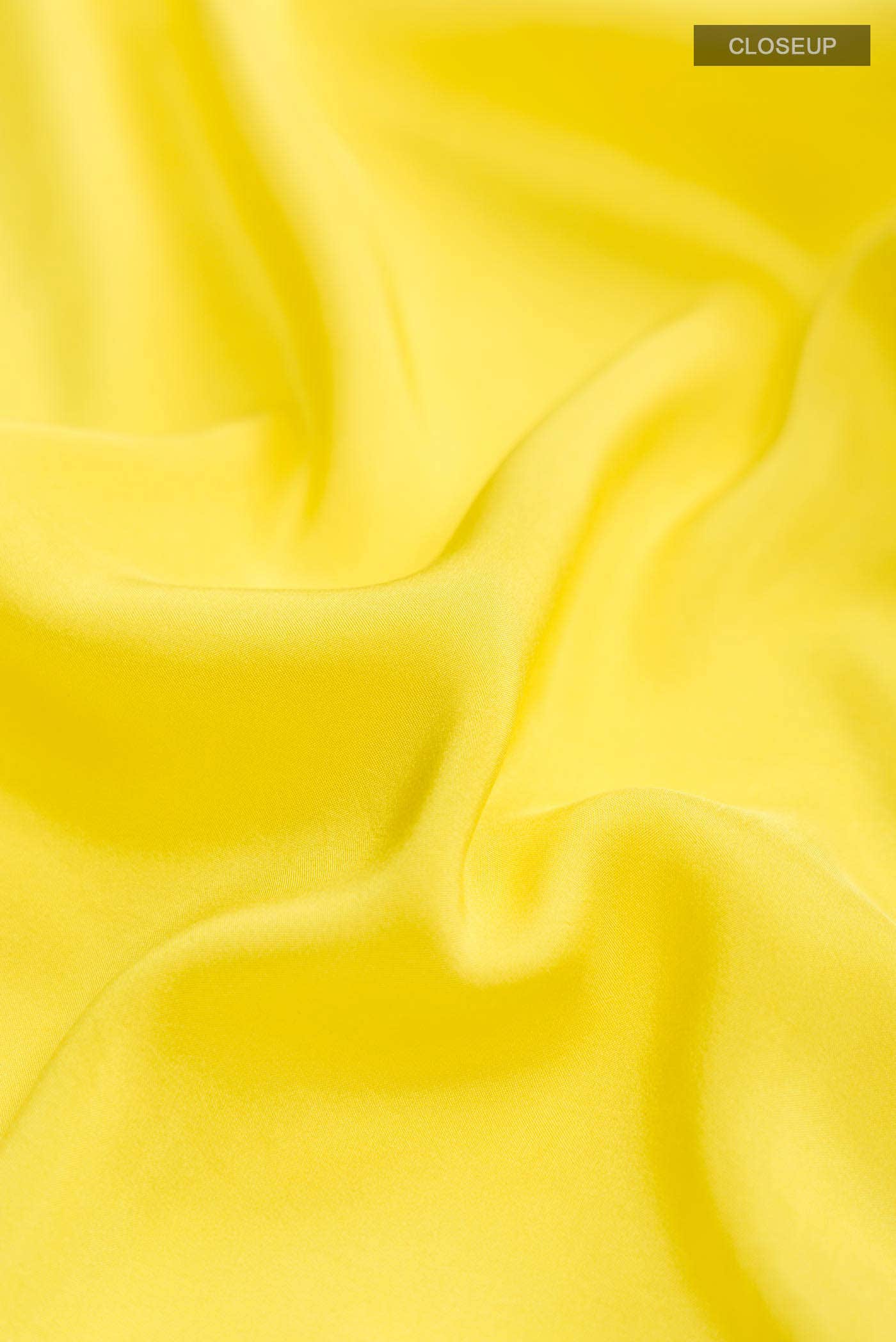 Pure Silk Pure Zari Yellow Mysore Crepe Saree - Image 3