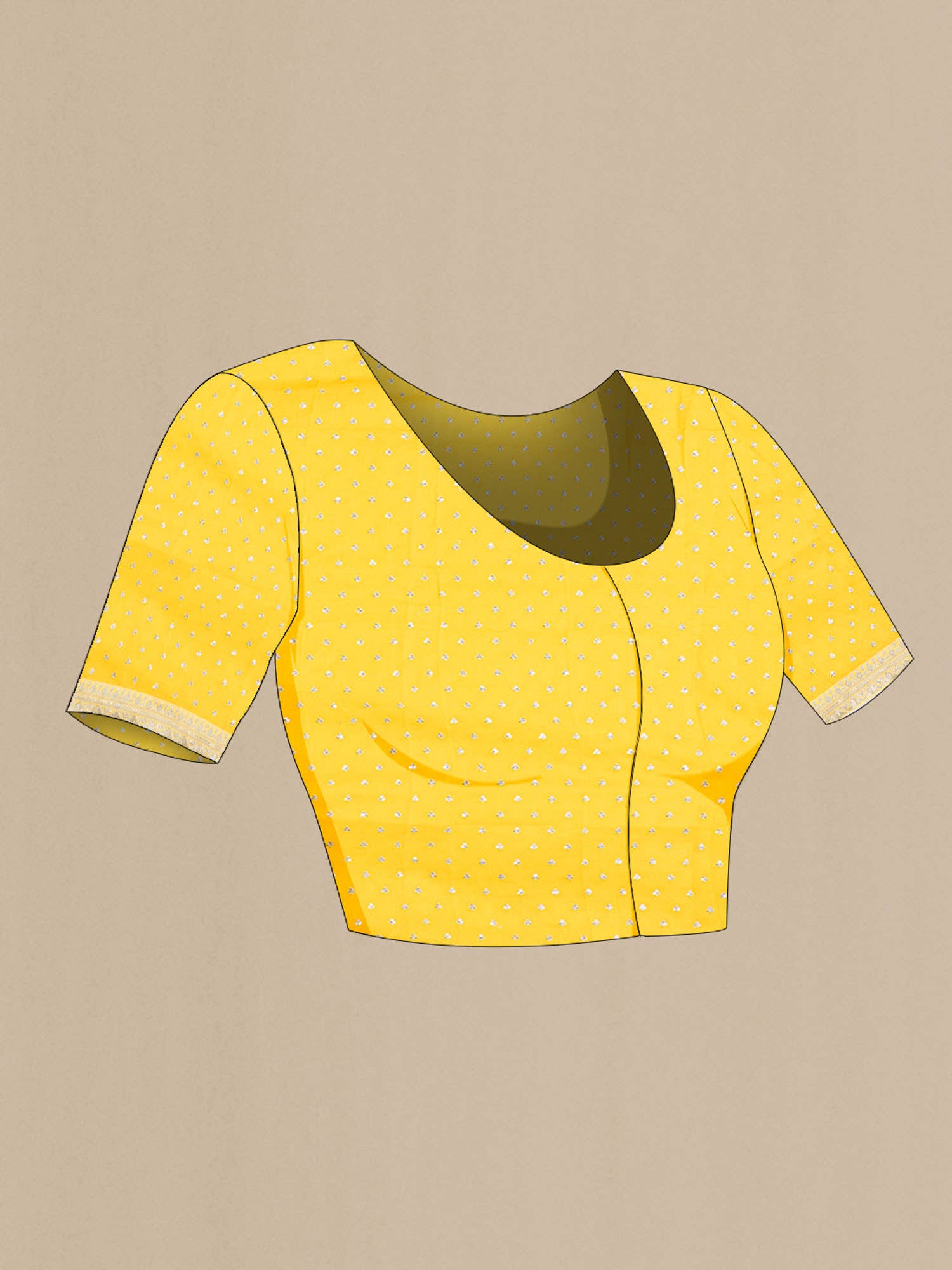 Yellow Organza Silk Saree - Image 5