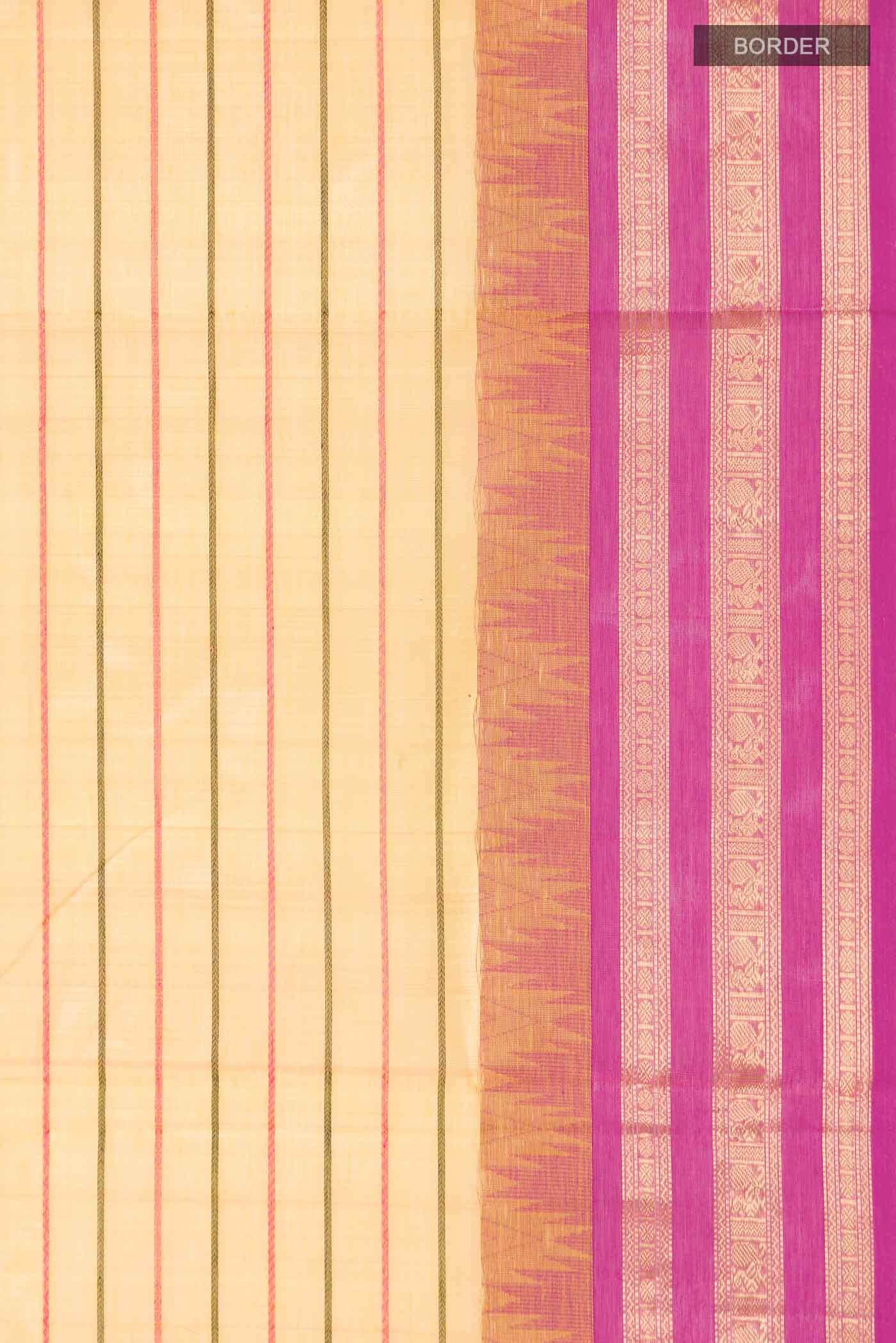 Yellow Silk Cotton Saree - Image 4